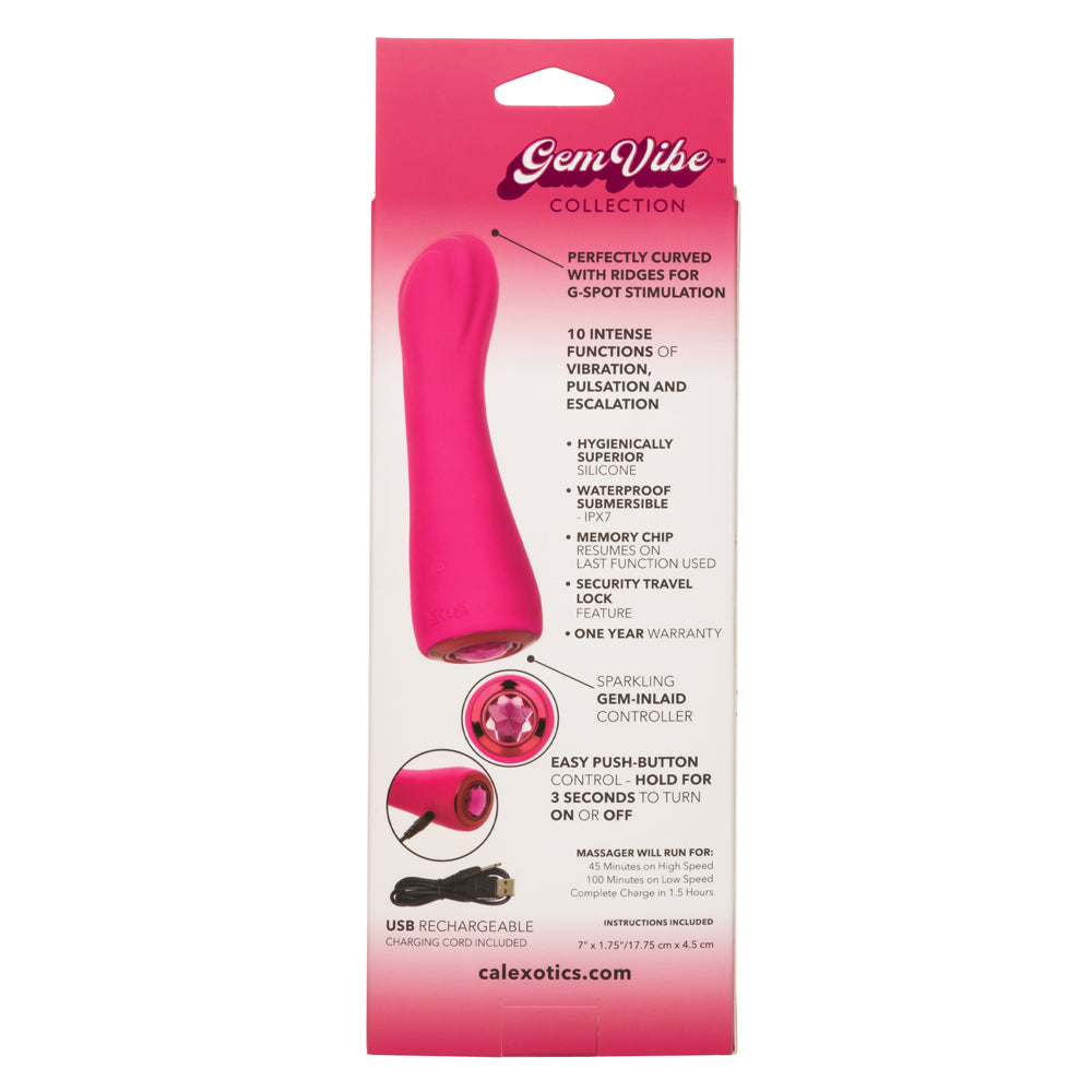 Gem Vibe Collection Curve - Pink-Vibrators-CalExotics-Andy's Adult World