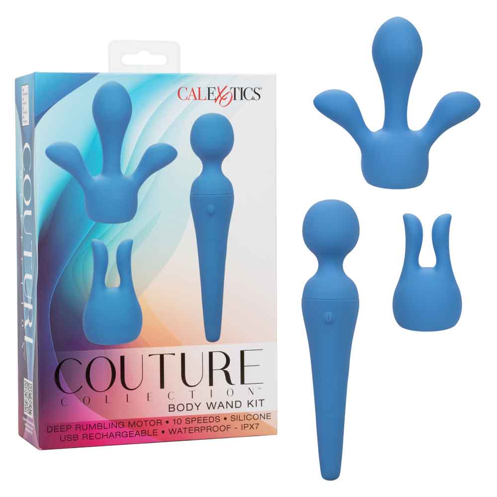 Couture Collection Body Wand Kit - Blue-Vibrators-CalExotics-Andy's Adult World