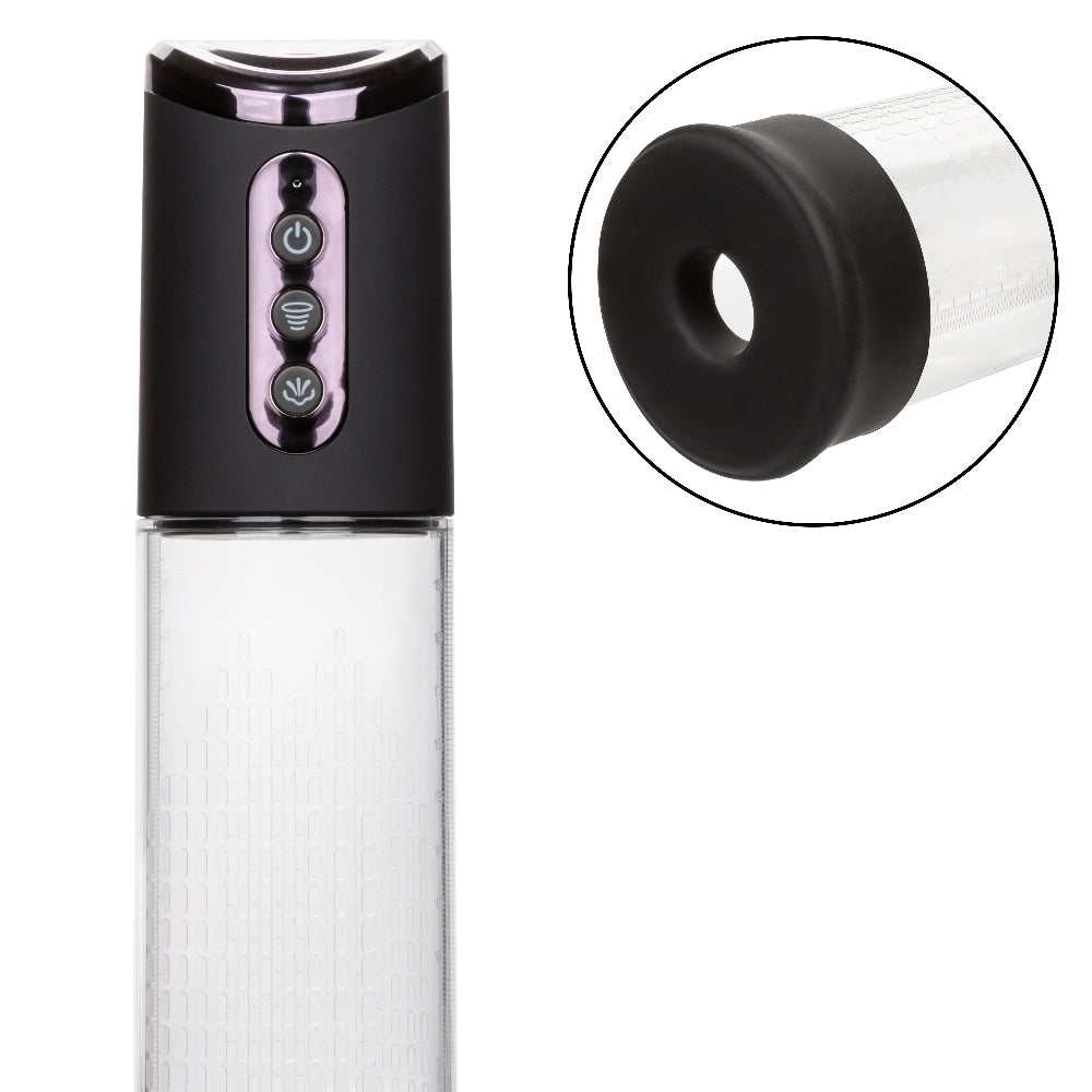 Peak Rechargeable Pump - Black/clear-Pumps & Enlargers-CalExotics-Andy's Adult World