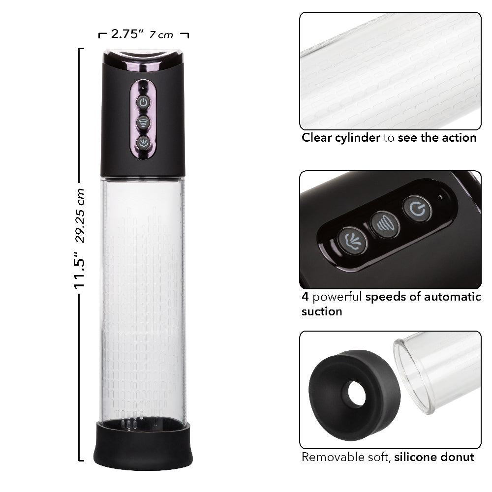 Peak Rechargeable Pump - Black/clear-Pumps & Enlargers-CalExotics-Andy's Adult World