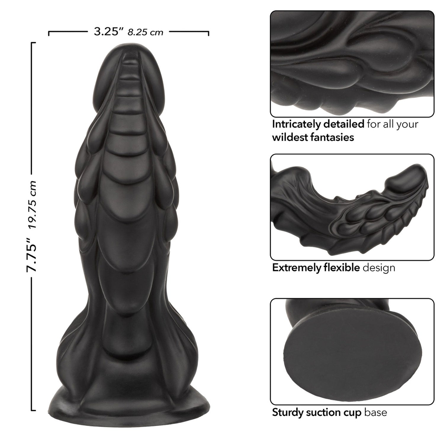 Monster Dong the Martian 7.75" - Black-Dildos & Dongs-CalExotics-Andy's Adult World