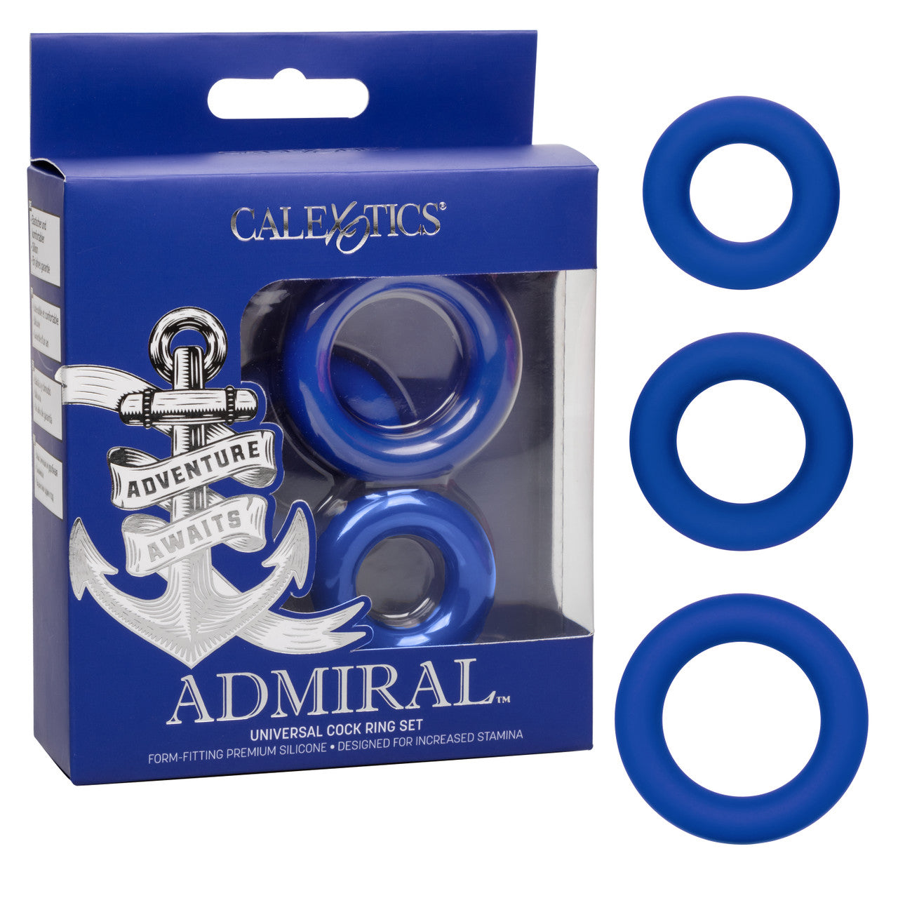 Admiral Universal Cock Ring Set - Blue-Cockrings-CalExotics-Andy's Adult World