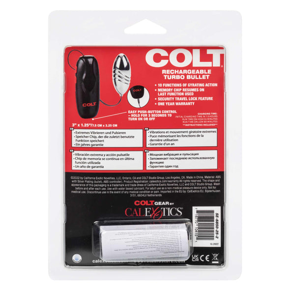 Colt Rechargeable Turbo Bullet - Silver-Eggs & Bullets-CalExotics-Andy's Adult World