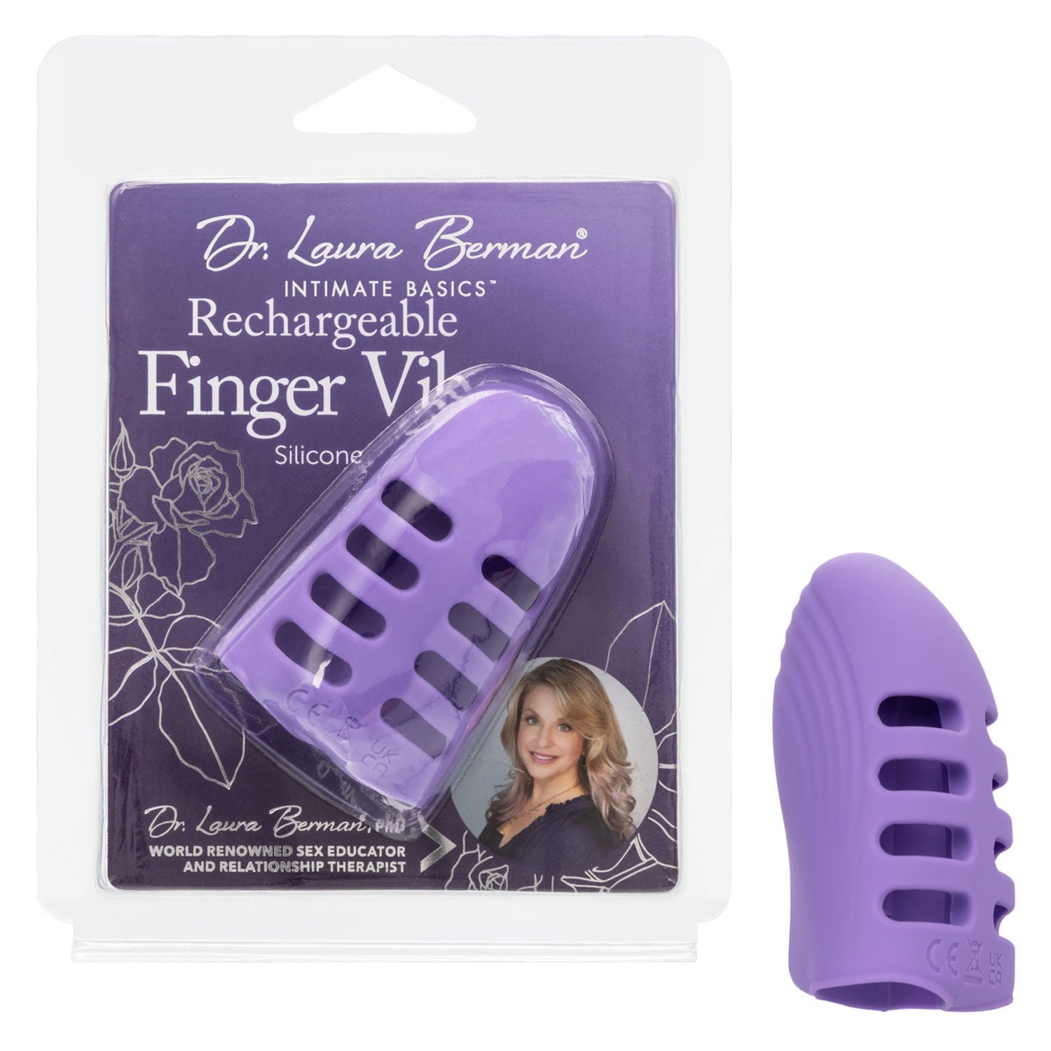 Dr. Laura Berman Rechargeable Finger Vibe - Purple-Vibrators-CalExotics-Andy's Adult World