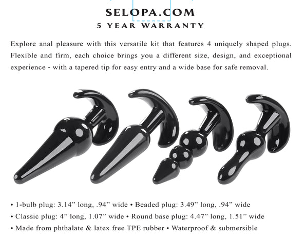 Intro to Plugs - Black-Anal Toys & Stimulators-Selopa-Andy's Adult World
