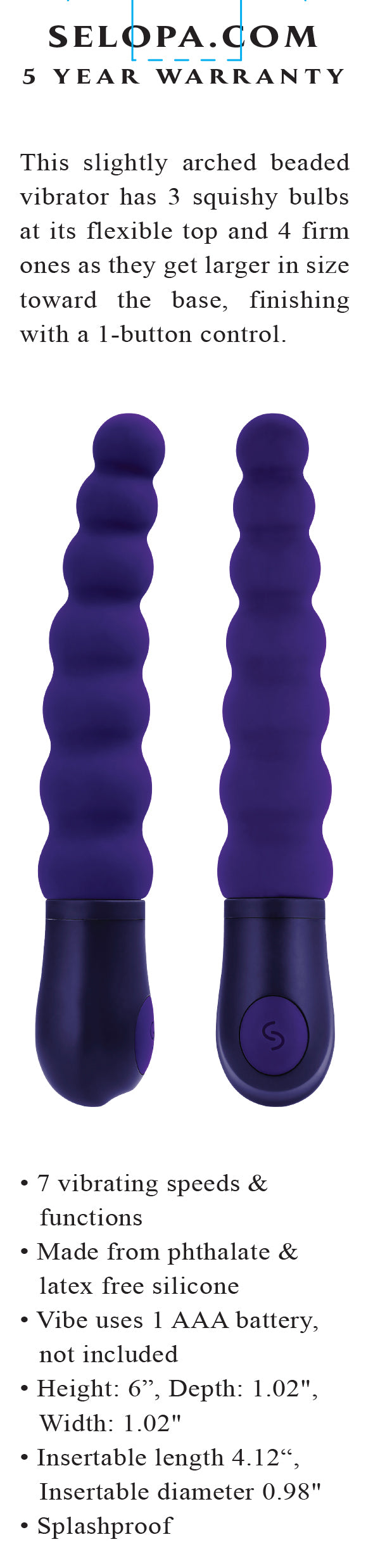 Beaded Beauty - Purple-Vibrators-Selopa-Andy's Adult World