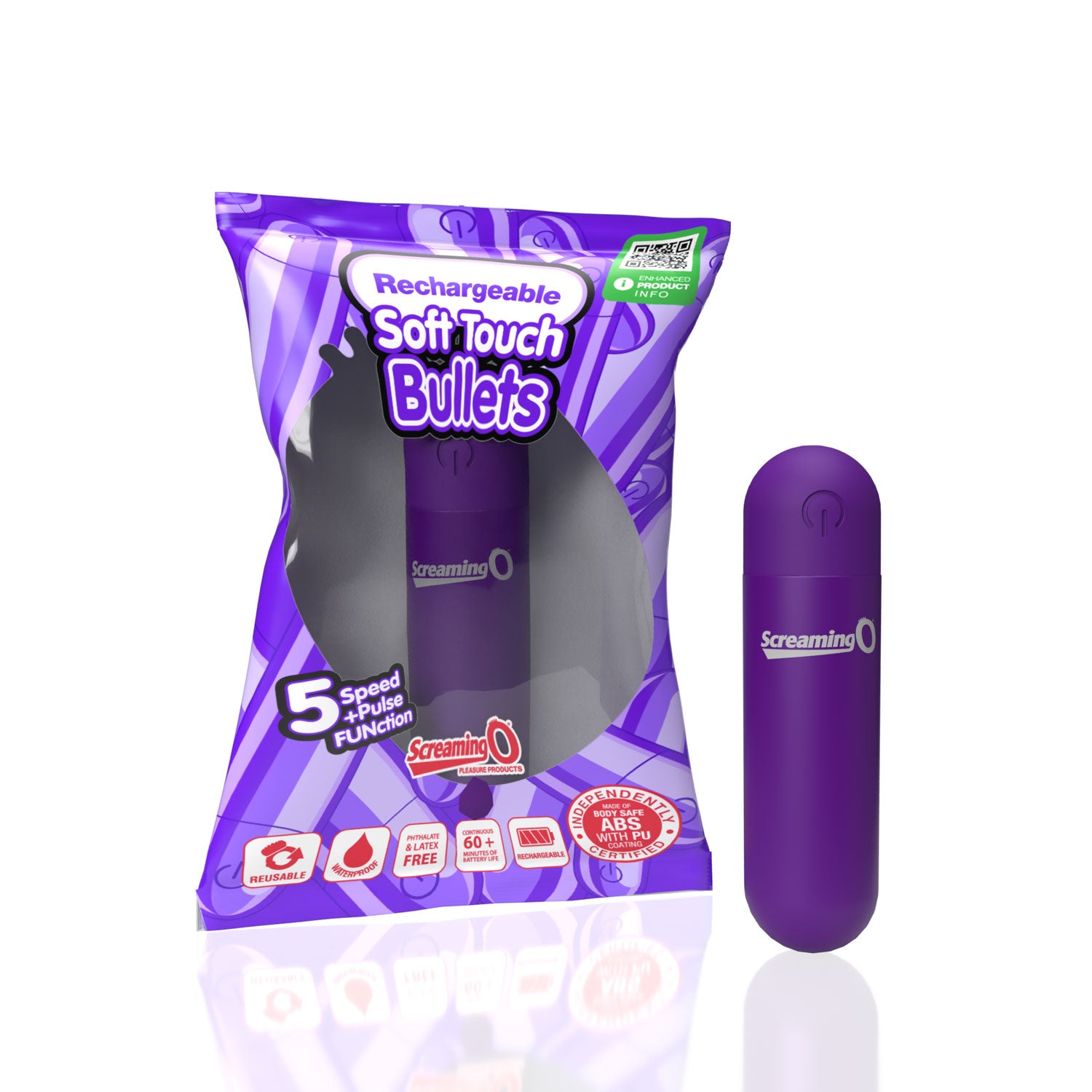 Screaming O Soft Touch Rechargeable Bullet -Purple-Vibrators-Screaming O-Andy's Adult World