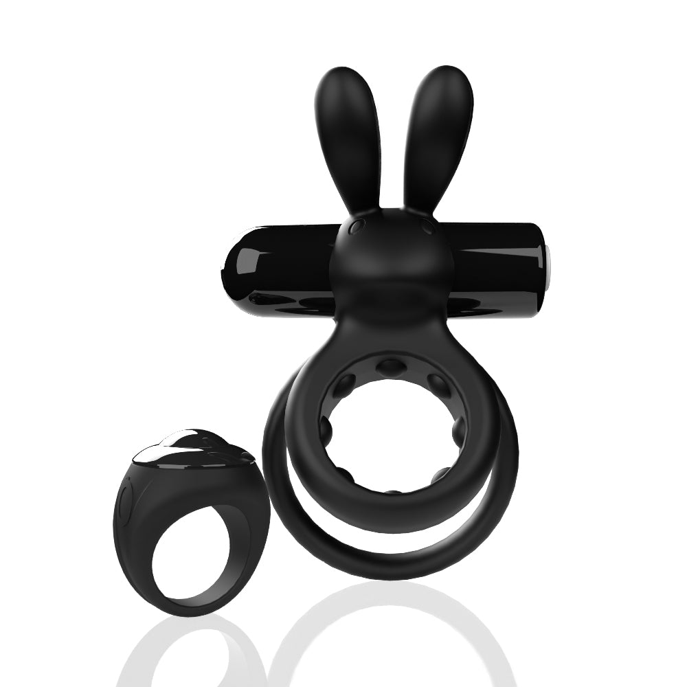 Screaming O Remote Controlled Ohare Vibrating Ring - Black-Cockrings-Screaming O-Andy's Adult World