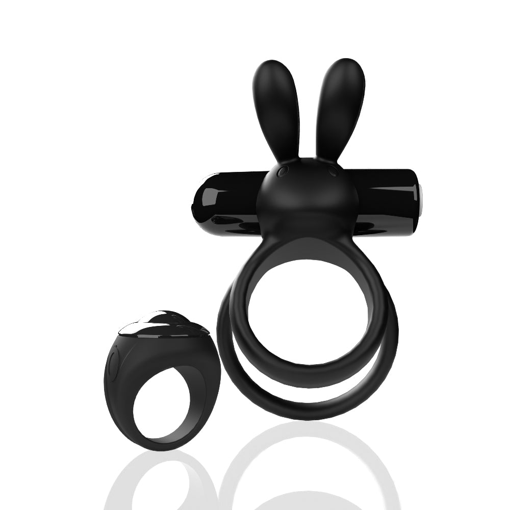 Screaming O Remote Controlled Ohare XL Vibrating Ring - Black-Cockrings-Screaming O-Andy's Adult World