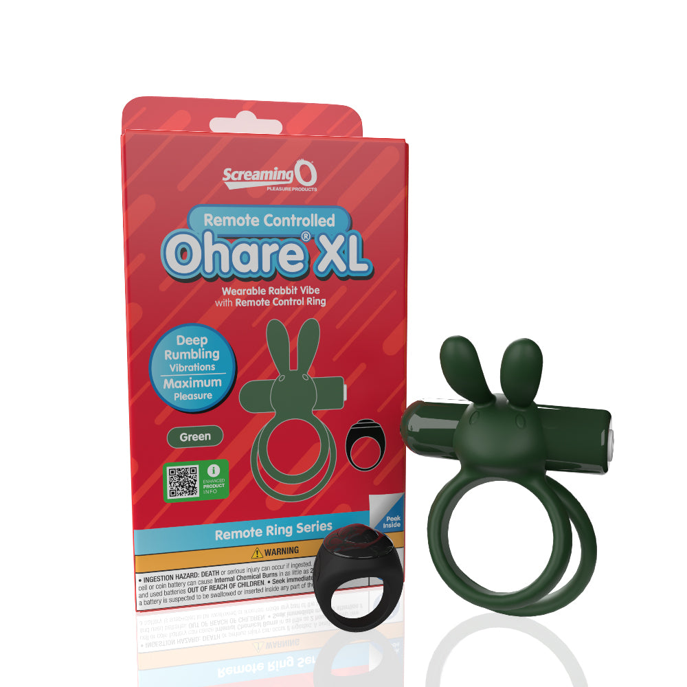 Screaming O Remote Controlled Ohare XL Vibrating Ring - Green-Cockrings-Screaming O-Andy's Adult World