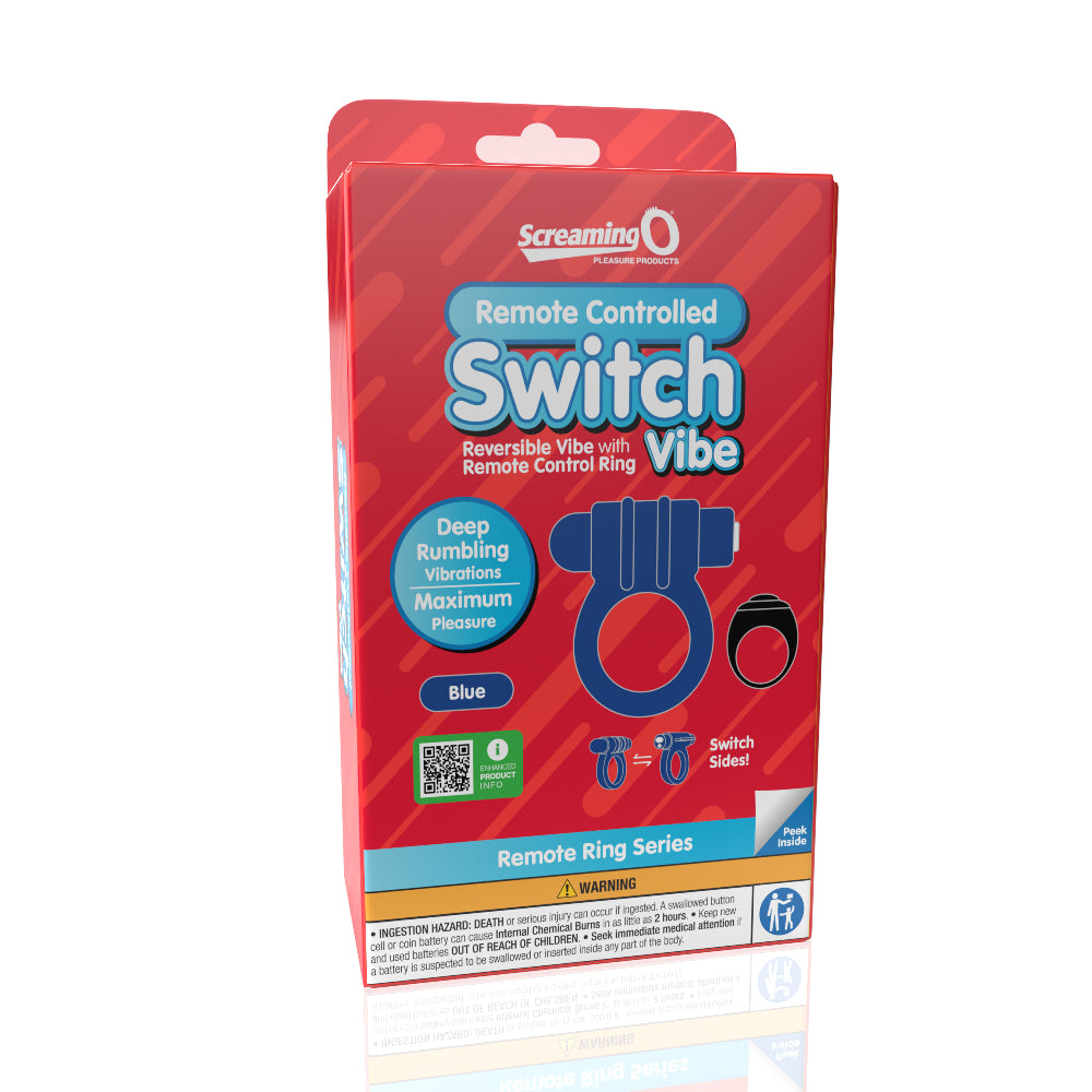 Screaming O Remote Controlled Switch Vibrating Ring - Blue-Cockrings-Screaming O-Andy's Adult World