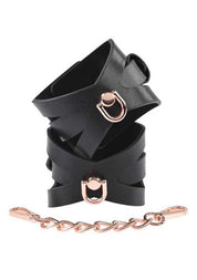 Brat Handcuffs - Black / Rose Gold-Bondage & Fetish Toys-Sportsheets-Andy's Adult World