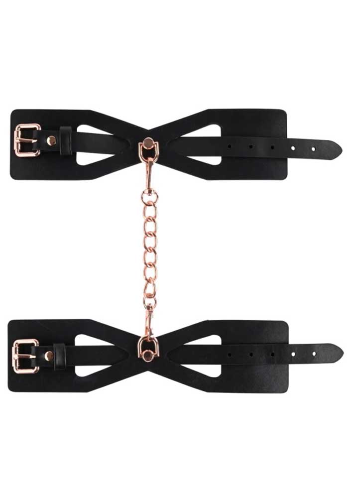 Brat Handcuffs - Black / Rose Gold-Bondage & Fetish Toys-Sportsheets-Andy's Adult World