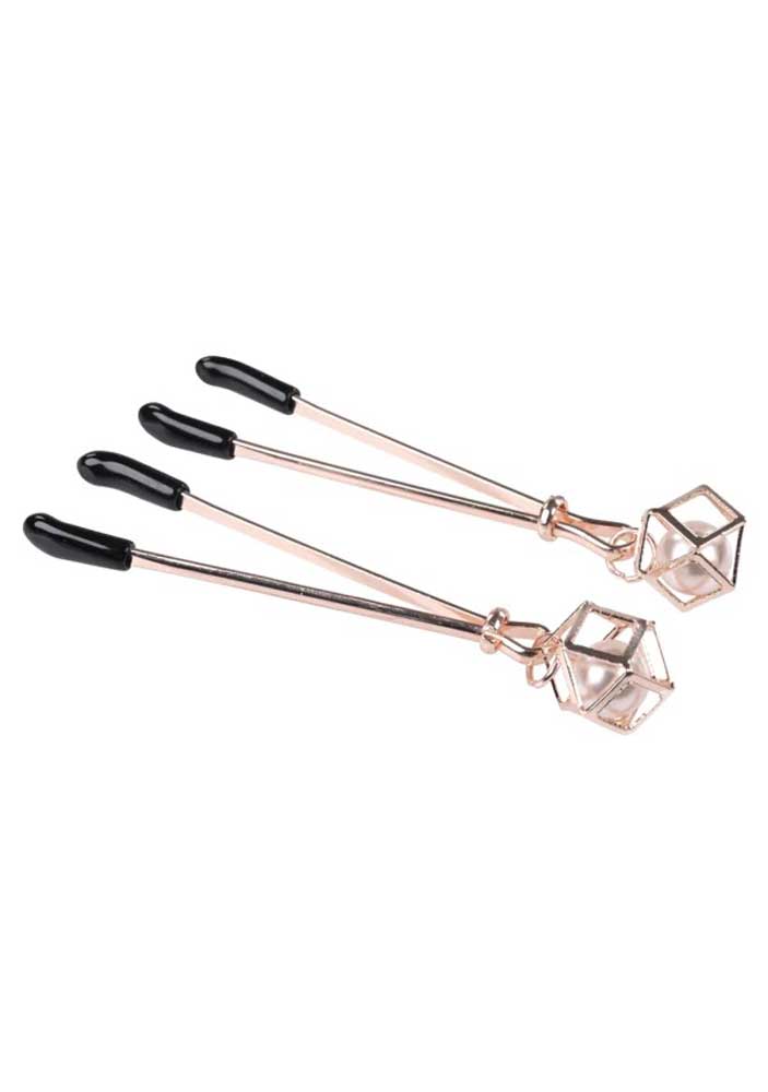 Brat Pearl Nipple Clips - Rose Gold-Nipple Stimulators-Sportsheets-Andy's Adult World