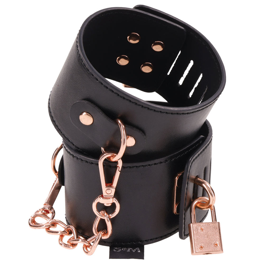 Brat Locking Cuffs - Black-Bondage & Fetish Toys-Sportsheets-Andy's Adult World