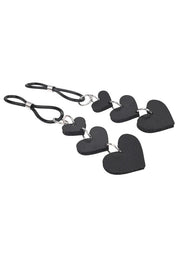 Heart Nipple Ties - Black-Nipple Stimulators-Sportsheets-Andy's Adult World