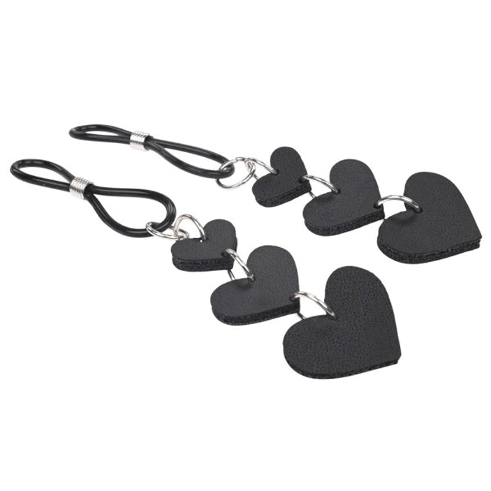 Heart Nipple Ties - Black-Nipple Stimulators-Sportsheets-Andy's Adult World