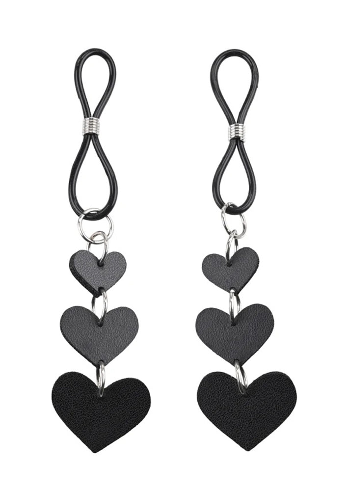 Heart Nipple Ties - Black-Nipple Stimulators-Sportsheets-Andy's Adult World