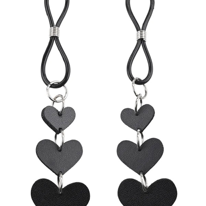 Heart Nipple Ties - Black-Nipple Stimulators-Sportsheets-Andy's Adult World