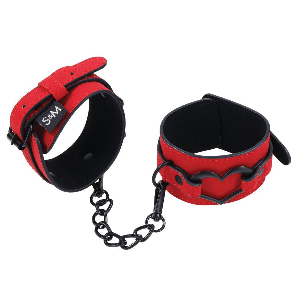 Amor Handcuffs - Red-Bondage & Fetish Toys-Sportsheets-Andy's Adult World