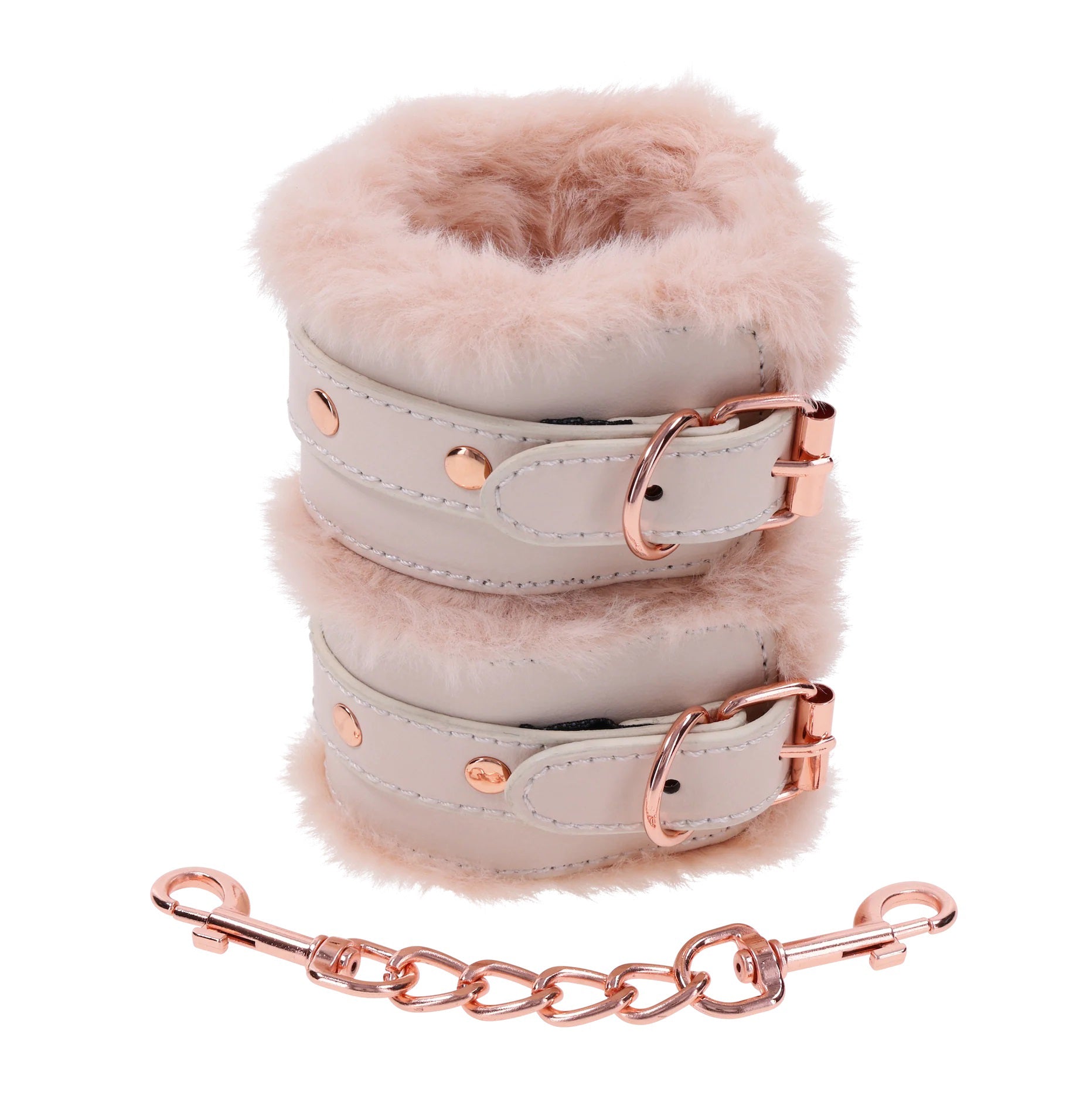 Peaches ‘N Creame Fur Handcuffs - Pink-Bondage & Fetish Toys-Sportsheets-Andy's Adult World