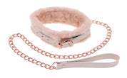 Peaches ‘N Creame Fur Collar and Leash - Pink-Bondage & Fetish Toys-Sportsheets-Andy's Adult World