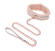 Peaches ‘N Creame Fur Collar and Leash - Pink-Bondage & Fetish Toys-Sportsheets-Andy's Adult World