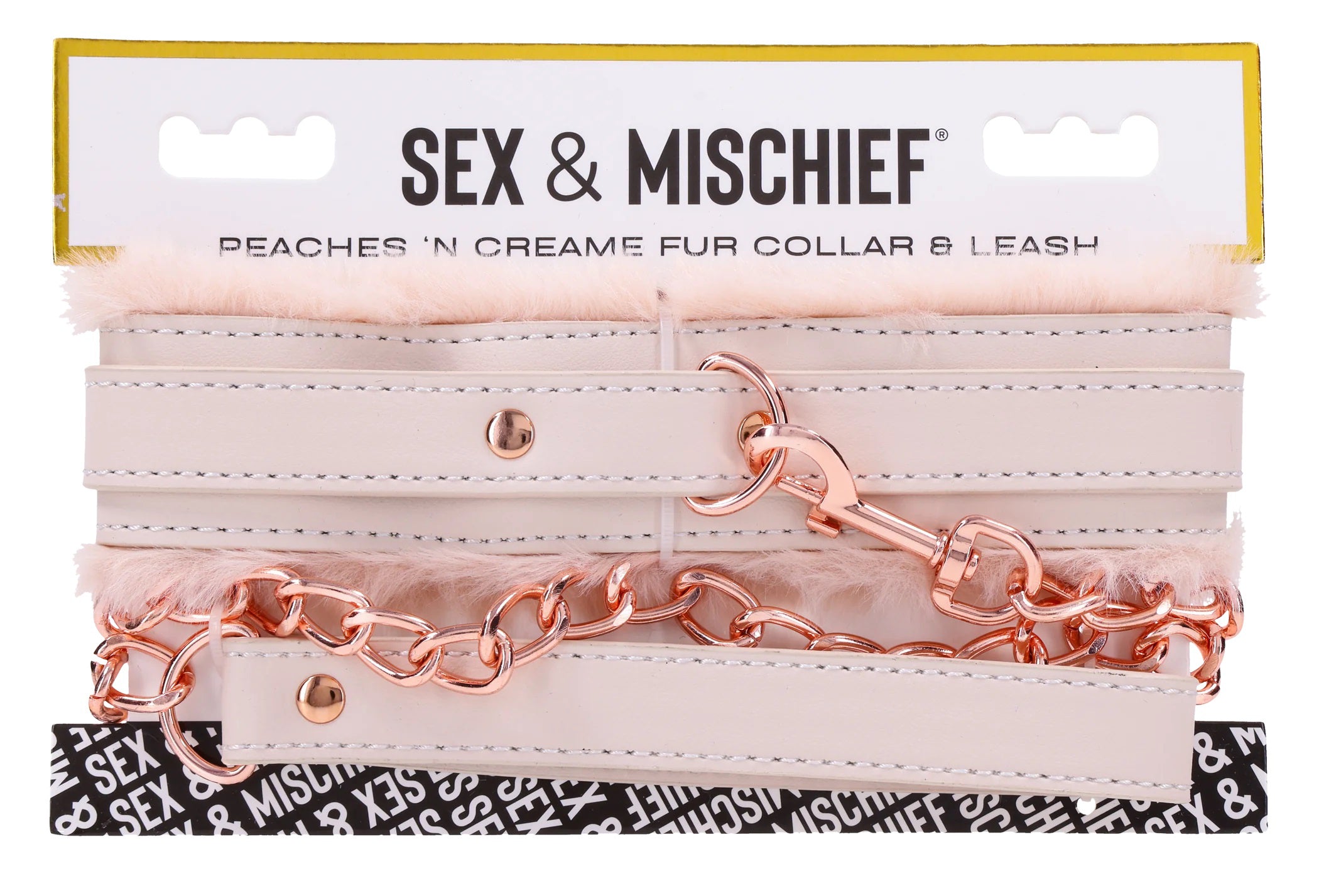 Peaches ‘N Creame Fur Collar and Leash - Pink-Bondage & Fetish Toys-Sportsheets-Andy's Adult World