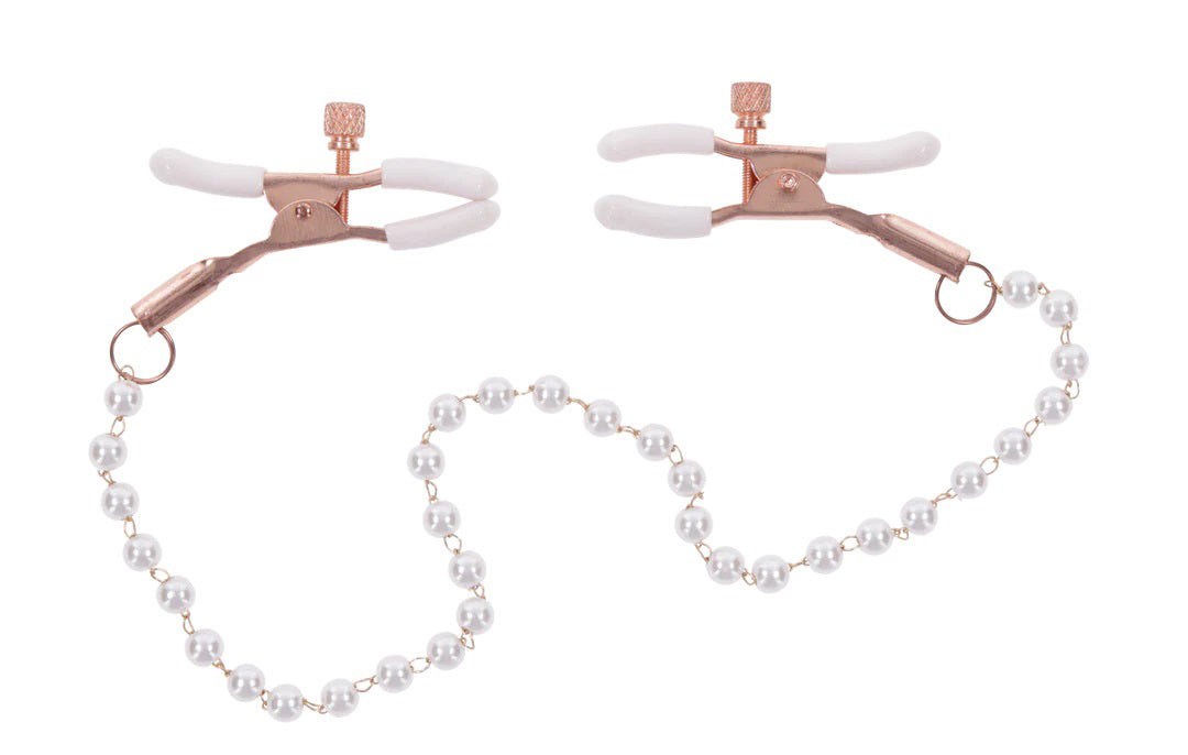 Peaches ‘N Creame Pearl Nipple Clamps - Pink-Bondage & Fetish Toys-Sportsheets-Andy's Adult World