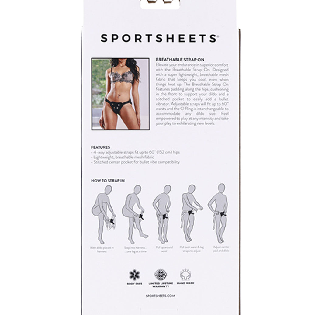 Breathable Strap on - Black-Harnesses & Strap-Ons-Sportsheets-Andy's Adult World