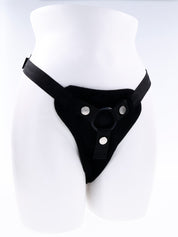 Hidden Pocket Strap on With Remote Control Vibrator - Black-Harnesses & Strap-Ons-Sportsheets-Andy's Adult World