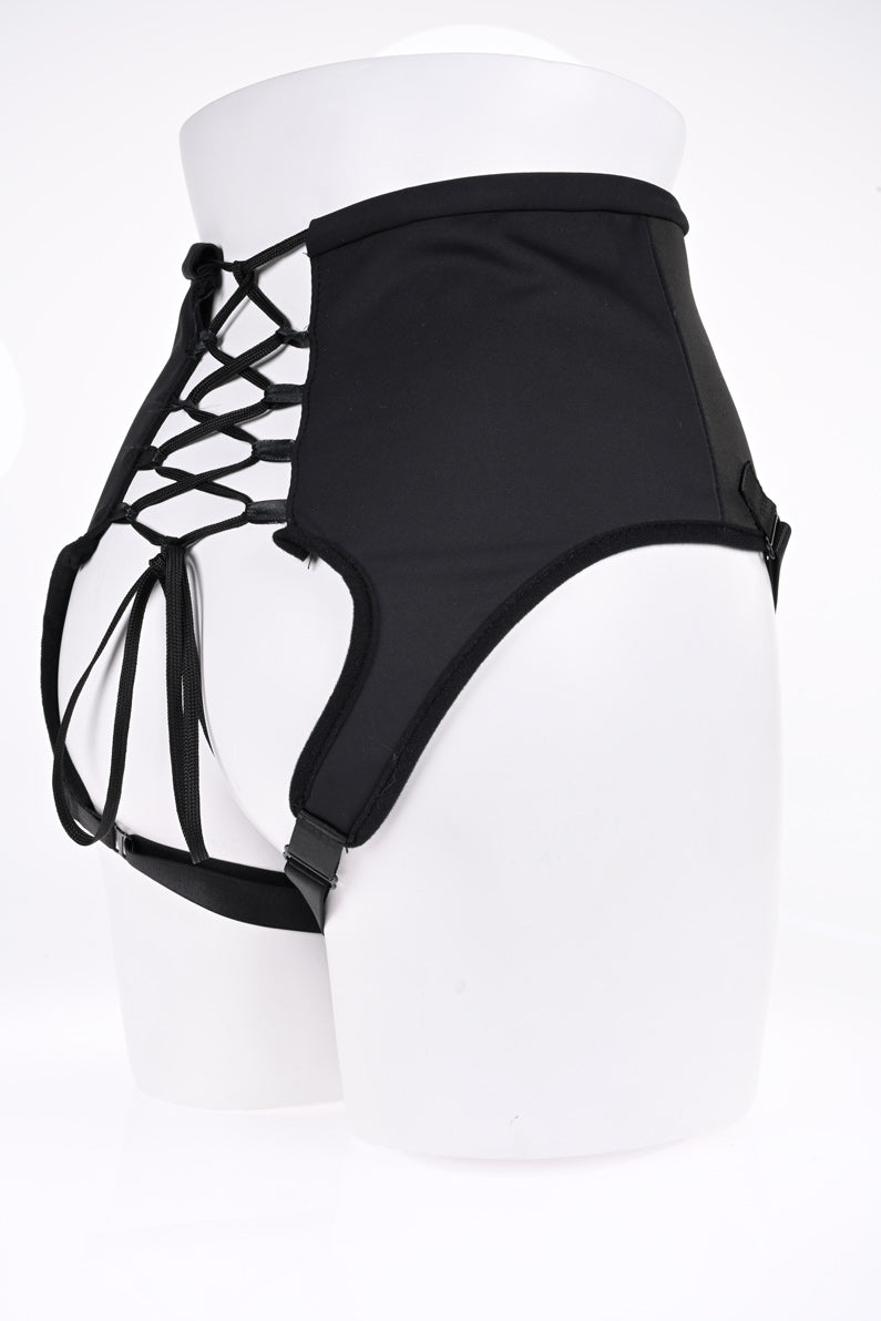 High Waisted Corset Strap on - Black-Harnesses & Strap-Ons-Sportsheets-Andy's Adult World