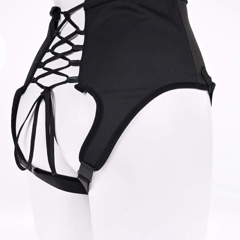 High Waisted Corset Strap on - Black-Harnesses & Strap-Ons-Sportsheets-Andy's Adult World