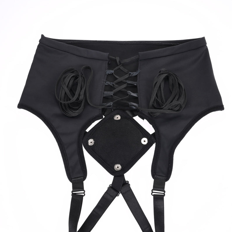 High Waisted Corset Strap on - Black-Harnesses & Strap-Ons-Sportsheets-Andy's Adult World