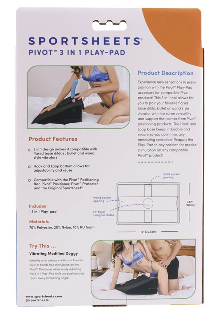 Pivot 3 in 1 Play Pad - Black-Bedroom Play Gear-Sportsheets-Andy's Adult World