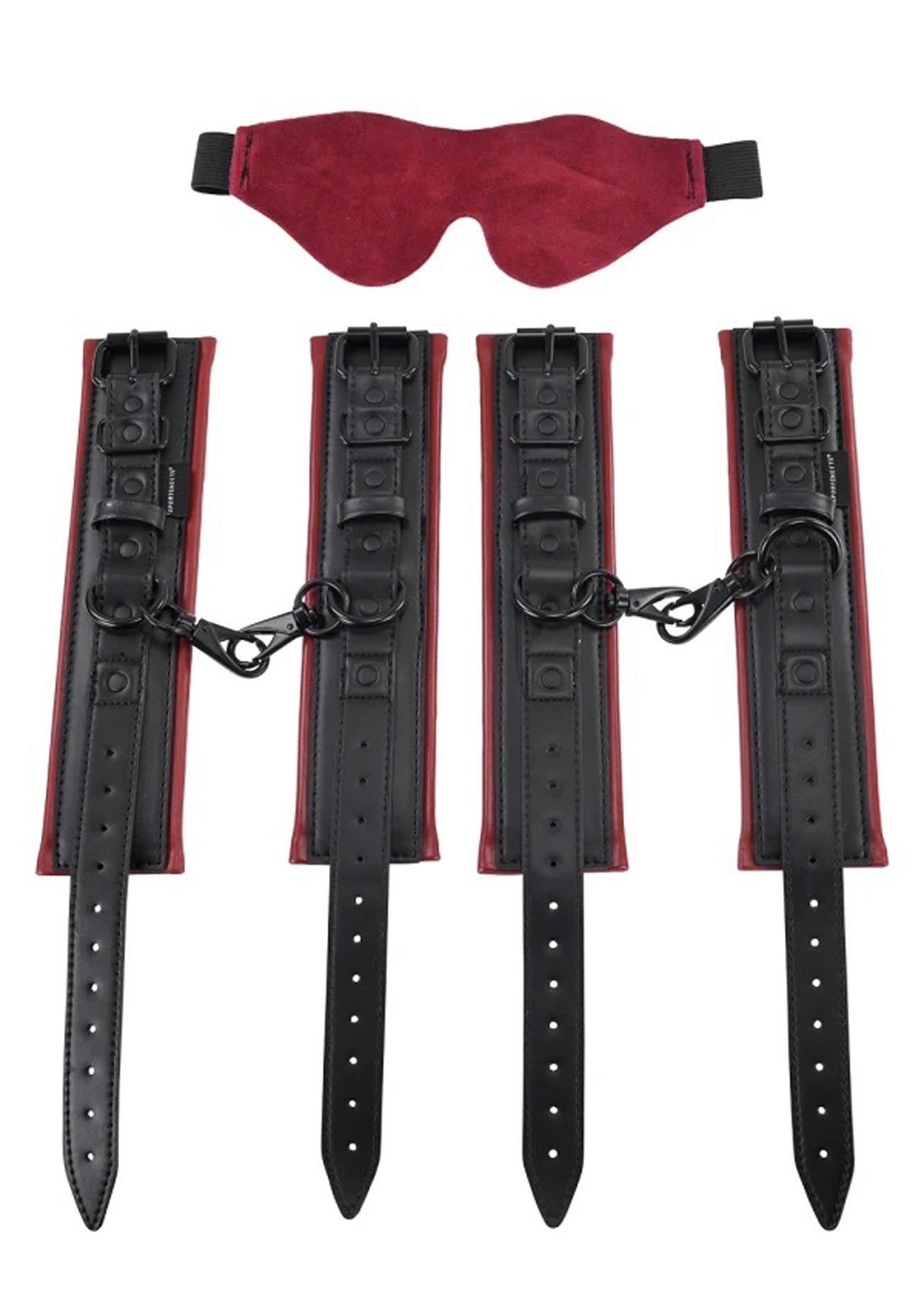 Saffron Under the Bed Restraint System - Black/red-Bondage & Fetish Toys-Sportsheets-Andy's Adult World