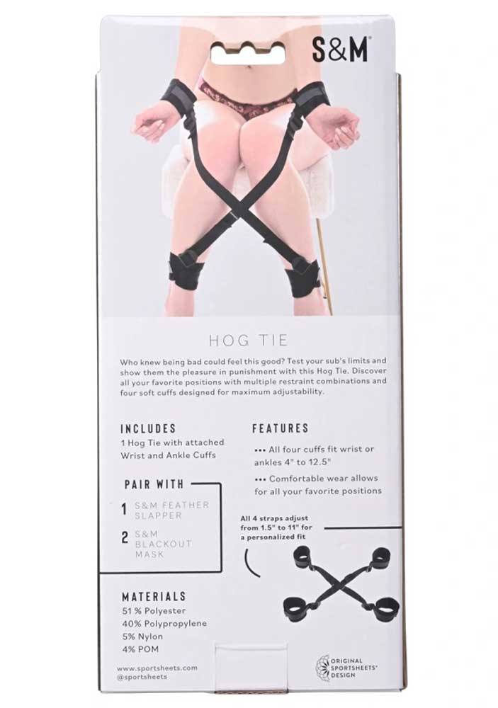 Hog Tie - Black-Bondage & Fetish Toys-Sportsheets-Andy's Adult World