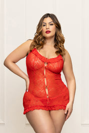 Two Piece Chemise Set - Queen - Red-Lingerie & Sexy Apparel-Seven Til Midnight-Andy's Adult World