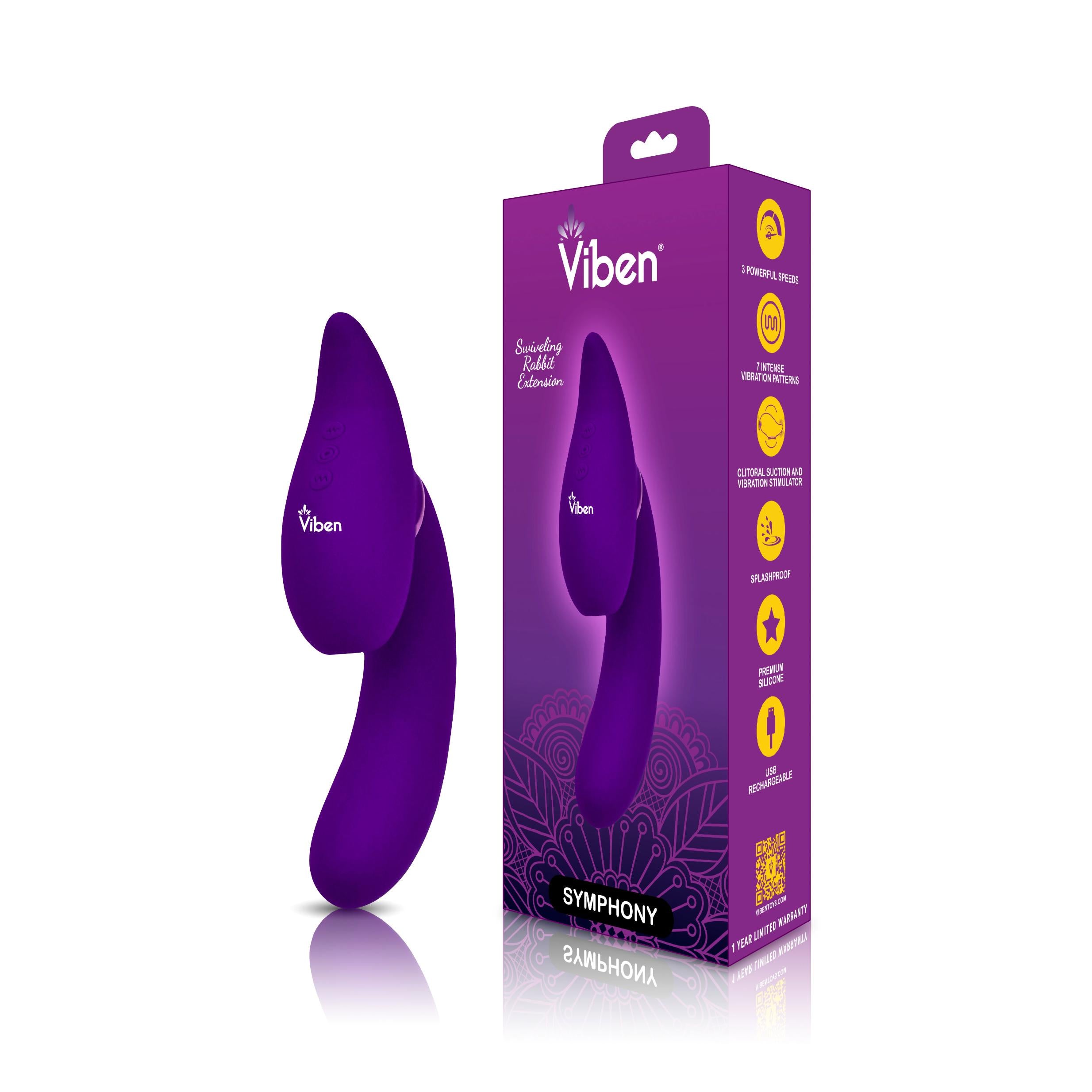 Symphony - Violet - Insertable Triple Motor Vibe-Vibrators-Viben-Andy's Adult World