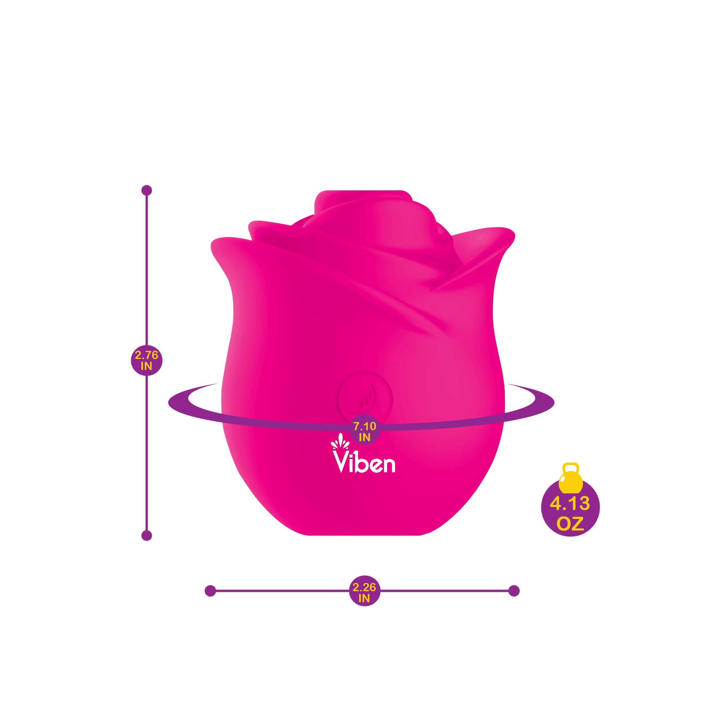 Zen Rose - Hot Pink - Handheld Rose Clitoral and Nipple Stimulator - Presale Only-Vibrators-Viben-Andy's Adult World