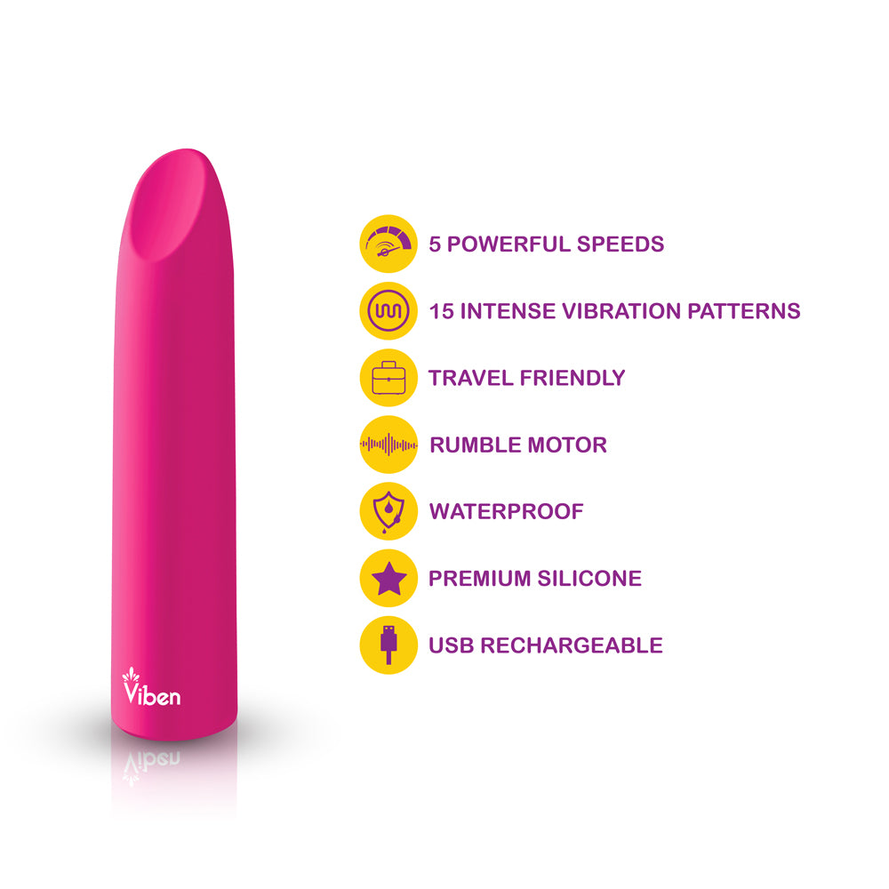 Fixation - Hot Pink - Powerful Lipstick Bullet Vibe-Vibrators-Viben-Andy's Adult World