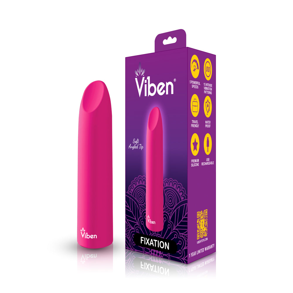 Fixation - Hot Pink - Powerful Lipstick Bullet Vibe-Vibrators-Viben-Andy's Adult World