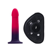 Duo Semi-Realistic Dildo With Harness - Pink/purple-Dildos & Dongs-VeDO-Andy's Adult World