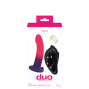 Duo Semi-Realistic Dildo With Harness - Pink/purple-Dildos & Dongs-VeDO-Andy's Adult World