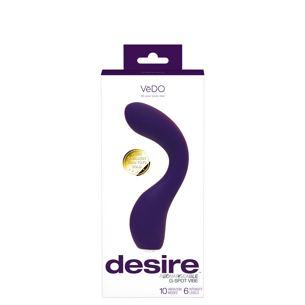 Desire Rechargeable G-Spot Vibe - Purple-Vibrators-VeDO-Andy's Adult World