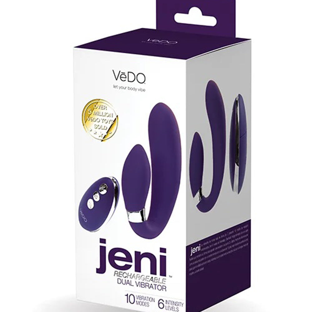 Jeni C-Shaped Dual Motor Vibe With Remote - Purple-Vibrators-VeDO-Andy's Adult World