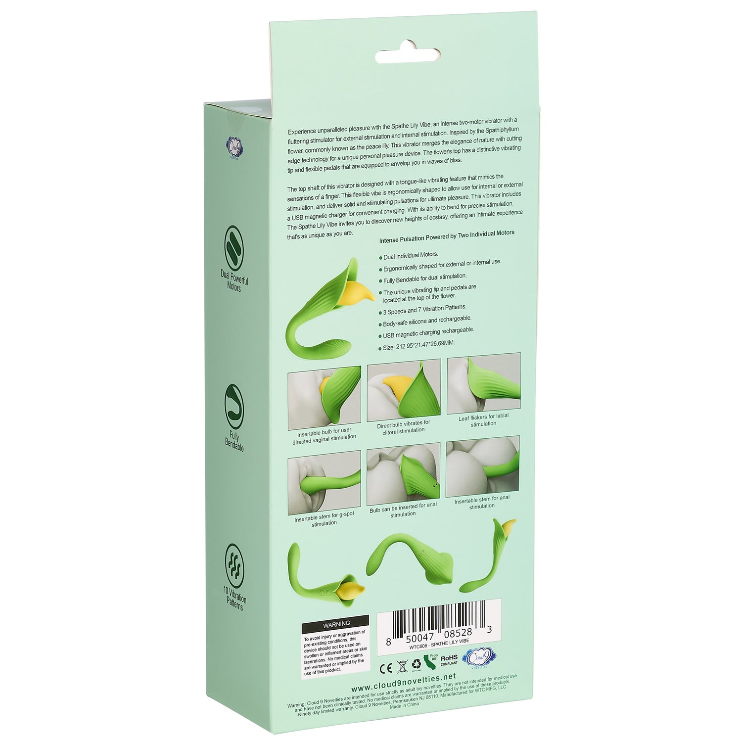 Spathe Lily Vibe Green-Vibrators-Cloud 9 Novelties-Andy's Adult World