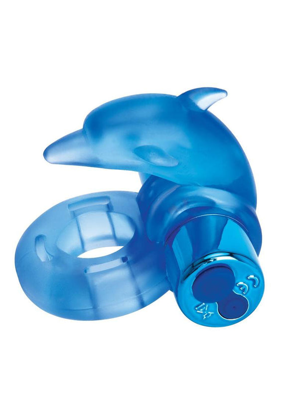 Bodywand Rechargeable Dancing Dolphin Ring - Blue-Cockrings-Bodywand-Andy's Adult World