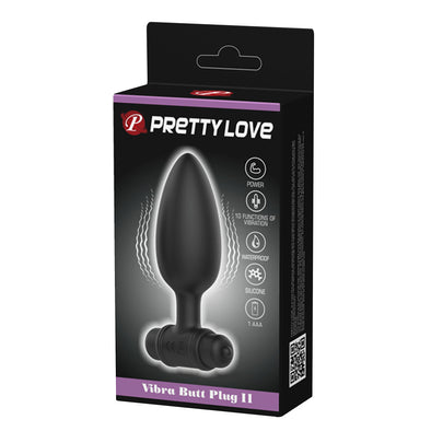 Pretty Love Vibra Butt Plug II - Black-Anal Toys & Stimulators-Pretty Love-Andy's Adult World