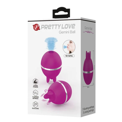 Pretty Love - Gemini Ball - Fuchsia-Clit Stimulators-Pretty Love-Andy's Adult World